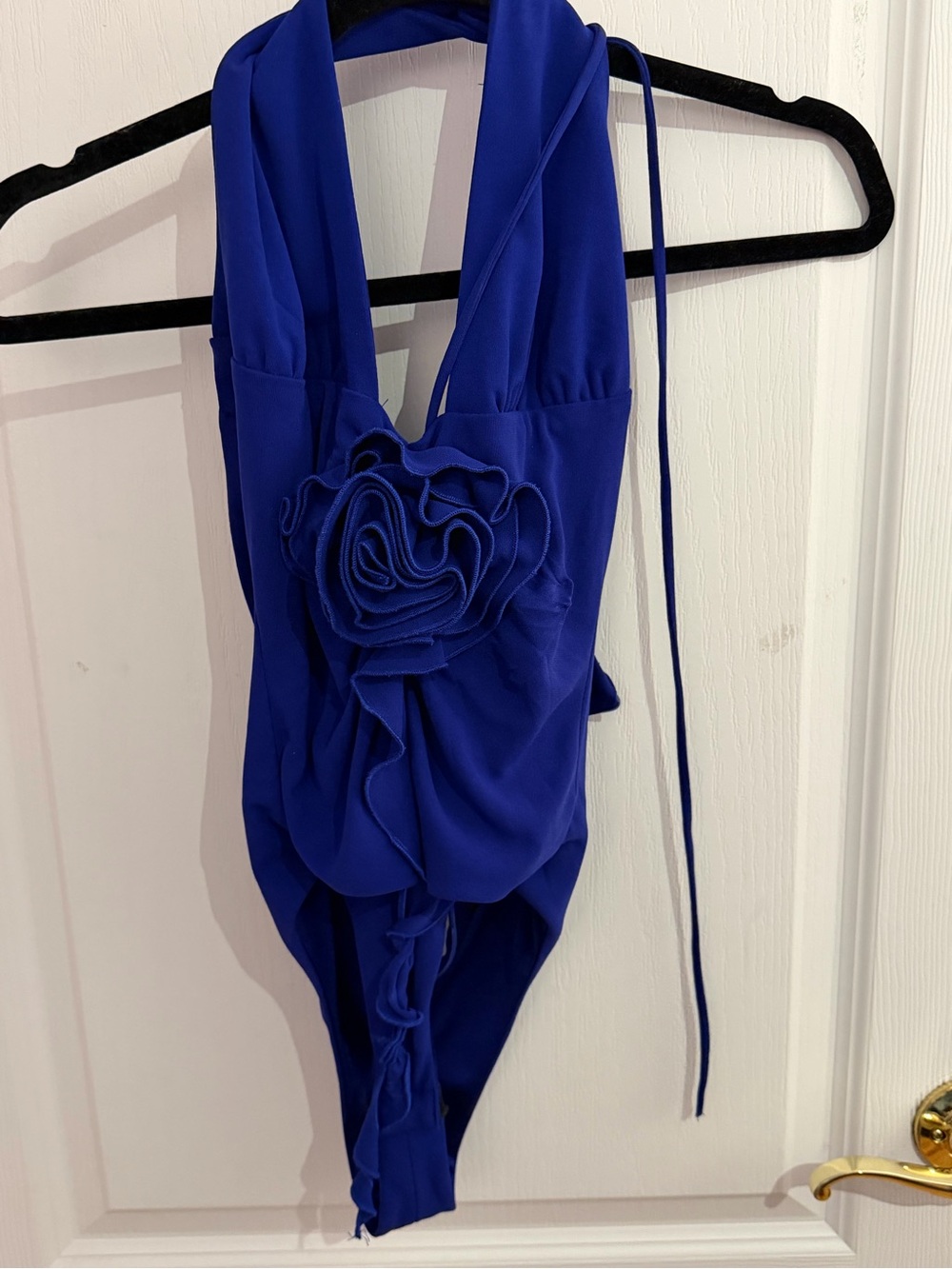 Zara Blue Floral Accent Bodysuit